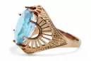 Aquamarine Original Vintage 14K Rose Gold Ring Vintage Jewlery vrc003r
